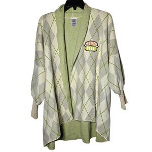 NWT Friends Central Perk Argyle Cardigan Sweater‎ Size XL CultureFly Exclusive